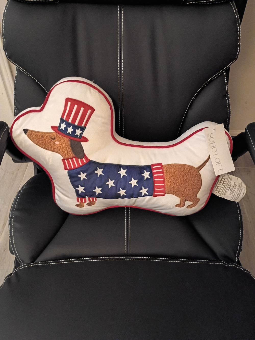 Soho Loft Patriotic Dachshund Decorative Pillow - Red, White & Blue